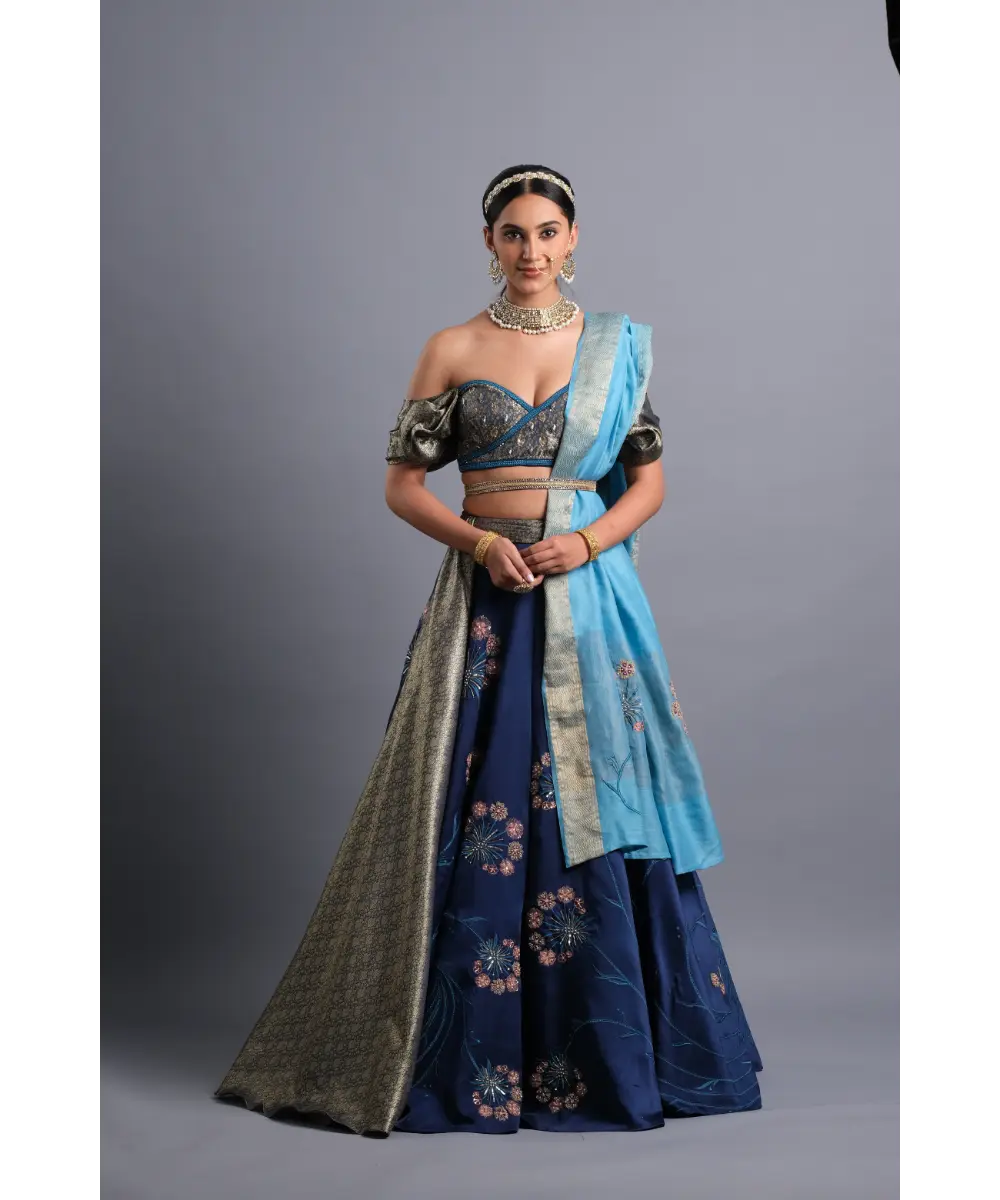 AASTHA SOOD - Royal blue Lehenga Enhanced